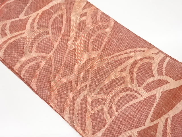 JAPANESE NAGOYA OBI / MAWATA TSUMUGI / WOVEN ABSTRACT WAVE